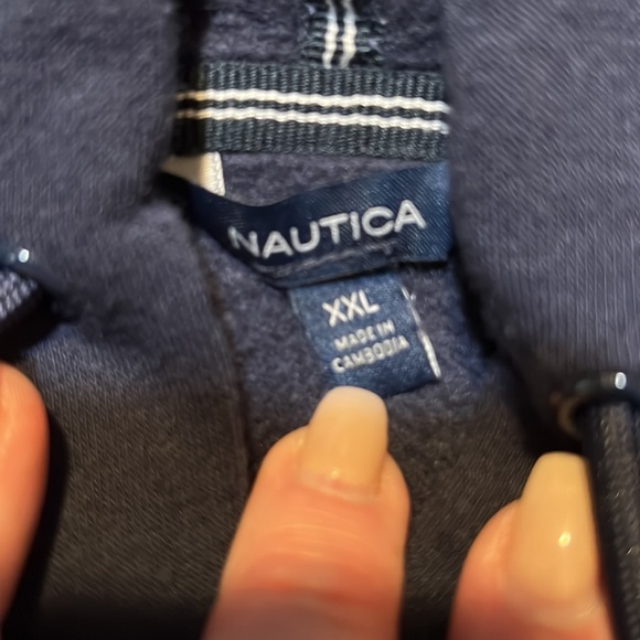 Nautical Navy nautical stripe hoodie XXL - Picture 2 of 5